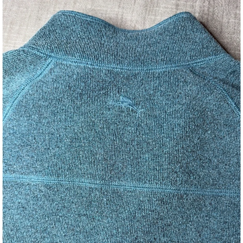 Tommy Bahama Reversible Quarter Snap Pullover Mens Large Teal Blue Mock Neck L/G